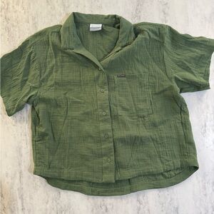 Columbia Olive Green Button-Down Women's Shirt